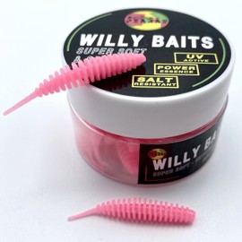 Psarás Trout Aroma Softbaits Set Box - 38 mm - Trout Fishing Baits - Willy Baits (Neon Pink)