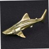 Levemolo Brass Shark Figurine Small Desktop Decor Unique Tabletop Ornament