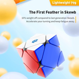 XMDCuber GAN Skewb M Magnetic Speed Cube Stickerless Axis Positioning Magnetic Skewb Puzzle 8 Magnets
