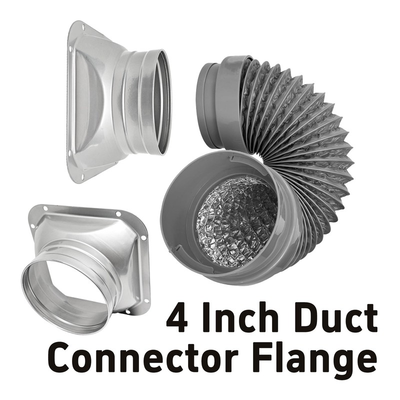 bociloy 4 Inch Duct Connector Flange, Metal Straight Pipe Flange