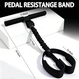 Upgraded Resistance Bands with Handles, Thickened Latex Tubes and Soft Foam Fabric Foot Pedal for Abdomen, Waist,Core/ABS, Arm, Leg Workout,Sit Up Equipment for Home Workout