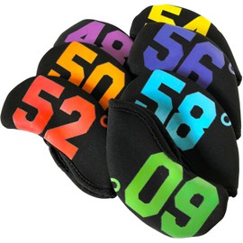 Greenie GR-2308-01 Golf Wedge Cover Iron Cover Head Cover Golf Head Cover Wedge Iron Golf Neoprene Single Item GR-2308-01 (50 (Black) ))