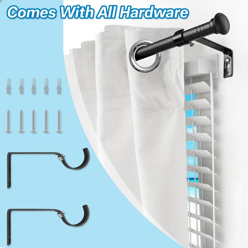 Curtain Rods for Windows 66 to 120 Inch, Small Matte