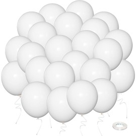 White Balloons,Latex Party Balloons,100pcs 12 Inch Helium Balloons Matte-for Themed Graduation Anniversary Birthday Wedding Party Backdrop Decorations (white)