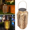 5730LED Hanging Lamp Solar Powered IP44 Waterproof Hex Hollow Lantern