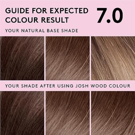 Josh Wood Permanent Colour 7.0 (Lightest Brown) Celebrity-approved ammonia-free - Leaves hair super shiny and hydrated with 100% grey coverage - Natural-looking and Vegan