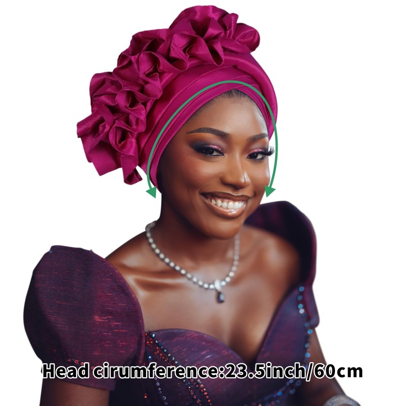 Nigerian Women's hat Folding Fan African Headscarf hat,Auto Gel Headwear,Suitable