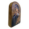 Handmade Wooden Greek Christian Orthodox Mount Athos Icon of Virgin
