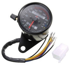 HANSWD Mini Speedometer, Mechanical, Bike Meter, For Motorcycles, Backlight, Odometer, Universal Use, 12 V, Maximum Speed Display, 32.0 ft (160 km/h), Quality Guaranteed