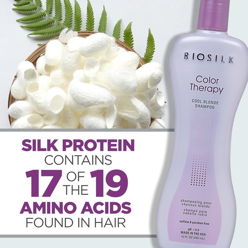Cool Blonde Shampoo Biosilk Color Therapy – 12 oz –
