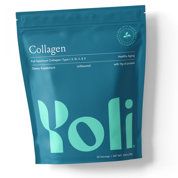 Yoli® Collagen Powder - Full Spectrum Hydrolyzed Collagen Powder with Sodium Hyaluronate - Protein Supplement with Collagen Types I, II, III, V, and X
