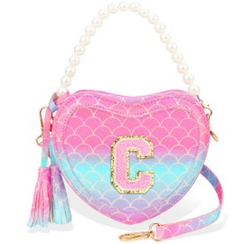 Luchike Toddler Girl Gifts for Kids Purse - Girls Heart Purse Girls Crossbody Bag Toddler Princess Handbags Shoulder for Birthday Gift, Mermaid, C