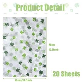 Hjvvr St.Patrick’s Day Tissue Paper,20sheets 50x35cm Tissue Paper,Tissue Wrapping Paper for Wrapping Gifts