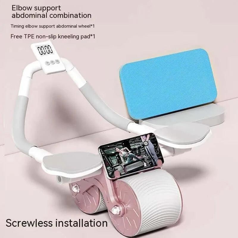Automatic Rebound Abdominal Muscle Wheel - Color: Black, style: With