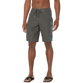 O'NEILL Men's 21 Inch Solid Boardshorts - Water Resistant Swim Trunks for Men with Quick Dry Stretch Fabric and Pockets,Dark Charcoal 1,33