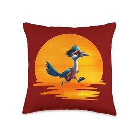 Roadrunner Sunset Fast Bird Running The Roads Sunglasses Throw Pillow