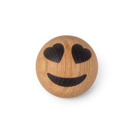 Spring Copenhagen Heart Eyes - Wooden Emoji Ball | Wooden Figure | Diameter 7 cm | Home Decoration | Nursery Jewellery | Wood (FSC Oak) | Spring Emotions Collection | Design by mencke&vagnby