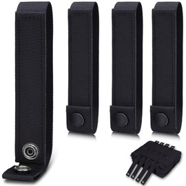 ManTangSun 6 Inch Molle Straps with Snaps, 4 Pack Nylon Molle Webbing Straps, Tactical Strap Connectors for Backpack and Outdoor Bag - Black