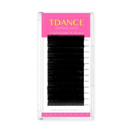 TDANCE Lash Extension Matte Black Eyelash Extension C CC D DD J B L Curl Volume & Classic Lash Extensions 0.03-0.18mm Thickness Professional Salon Use(0.07-D,20-25 mm)
