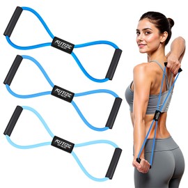 KUTIZE Resistance Bands with Handles, Figure 8 Resistance Bands for Women Men, 8 Shaped Exercise Bands for Arm, Chest, Shoulder & Back Workout, Home Gym Equipment for Yoga, Pilates, Physical Therapy