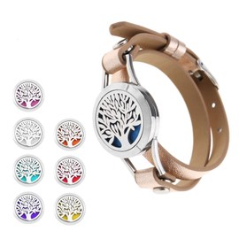 YINETTECH Diffusor Armband für ätherische Öle Aromatherapie Diffusor Medaillon Armbänder Schmuck Geschenk Set für Frauen Aromatherapie Edelstahl