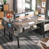 armocity Computer Desk, 55.2 Inch Modern Desk with Bookshelves, 55.2''