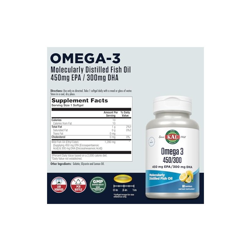 Omega 3 450/300 Kal 60 Softgel by Kal