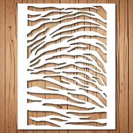 Generic Tiger Stripes Stencil | Reusable Tiger Stripes Stencils for Painting on Wood, Glass, Wall, Rock, Fabric, Walls, Canvas, Glassware | Tiger Stripe Stencil Template (8.5""x 11""), White