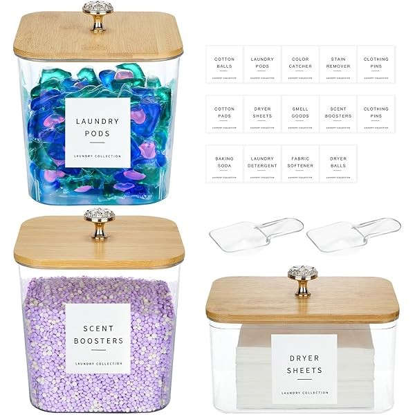 3 Pack Laundry Room Organization Storage Containers Acrylic Laundry Pod