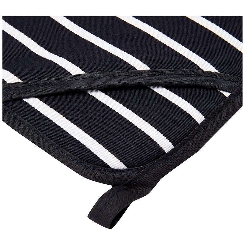 Classic Butcher's Stripe 100 Percent Cotton Pot Grab,Navy Blue