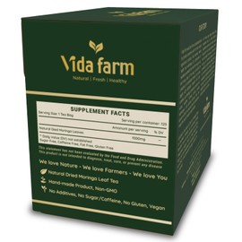 VIDA FARM 125 Premium Moringa Tea Bags, 100% Natural Pure Moringa Leaves: No Caffeine, No Sugar, No Gluten, Vegan