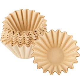 EUSOAR 1-2 Cup Unbleached Coffee Filters, Pack of 200 Disposable Natural Brown Paper Basket Filters, for Small Basket Style Single Pour Over and Drip Coffee Makers, for Home Commercial