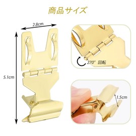 CHANJIF Card Clips, Price Tag, Display Stand, Pop Stand, Adjustable Angle, Anti-Slip, Commercial Use, Business Cards, Store Supplies, Set of 10, Gold