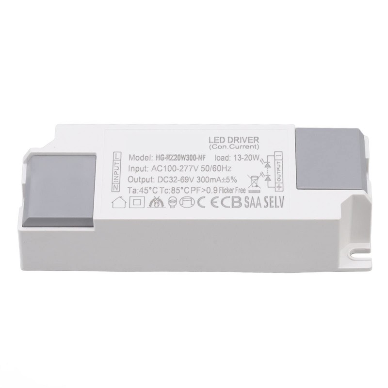 LED Power Supply Driver 13-20W 300mA AC 100‑277V to DC