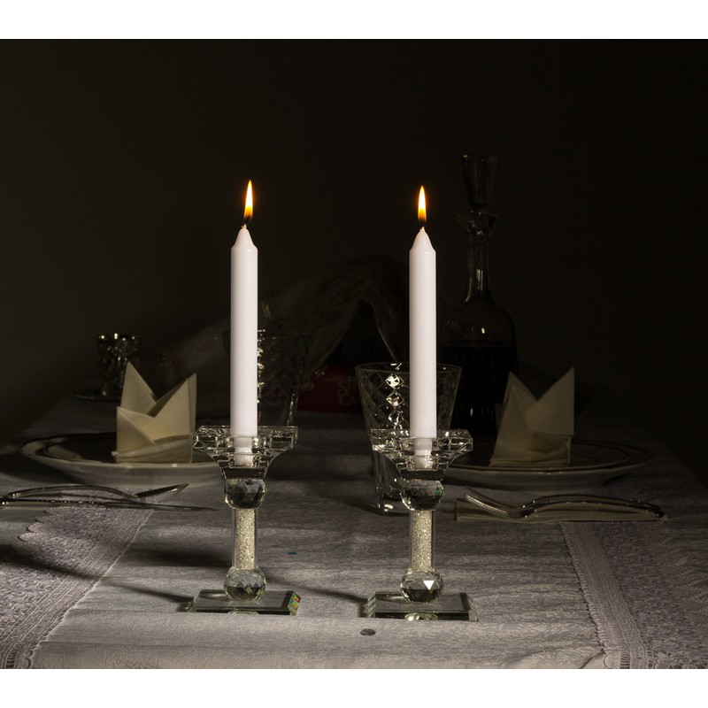 Ner Mitzvah Classic White Taper Candles – 7 Inch Candles