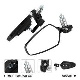 IUVWISN Motorcycle Rear View Side Mirror Handlebar Mirrors CNC for Surron Sur Ron LBX E-Ride Pro SR S SS 2.0 3.0 Talaria Sting MX3/R MX4 Talaria X3 XXX X Electric Dirt Bike Black,Direct Installation