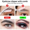 Eyebrow Trimmer Scissors, Professional Eyebrow Comb Scissors with Comb Stainless