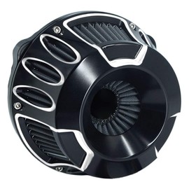 Air Intake Filter Motorcycle Air Cleaner Cnc Cut Kit Black for Harley Touring Street Glide 2008-2016 Softail 2016-2017 Fitment - C