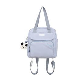 PORRASSO Women Backpack Fashion Shoulder Bag Multifunctional Daypack Handbag Nylon Crossbody Bag for Work Travel Daily Use Blue