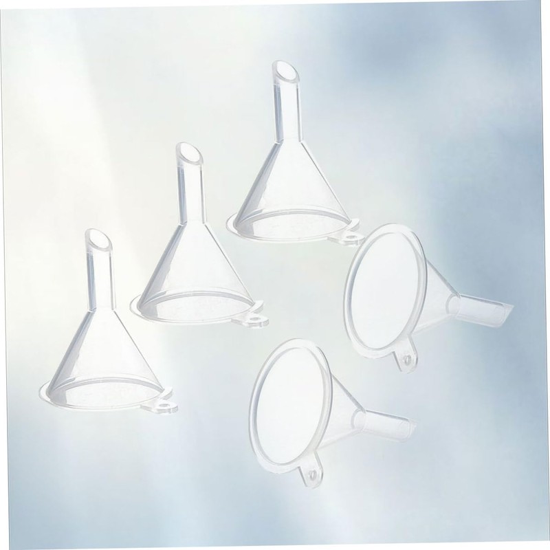 Ciieeo 5 Pcs Transparent Plastic Funnels Multi Purpose Small Funnels