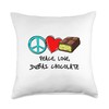Peace, Love, Dubai Chocolate Throw Pillow
