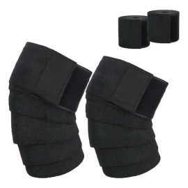 1 Par Vendas Para Rodilla Knee Wraps Elastica Rodilleras Gym Rosa Fucsia