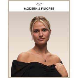 LUUK LIFESTYLE Stainless steel necklace with Yin Yang pendant, symbol for the circle of life, friendship gift for best friends, silver