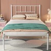 VECELO Twin Metal Platform Bed Frame with Headboard, Heavy Duty