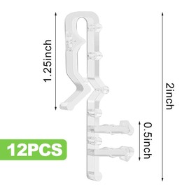 CeroDimo 12pcs 2-1/8 inch Valance Clips for Blinds, Hidden Channel Valance Clips, Clear Plastic Valance Clips for The Valance with a Groove in The Back, Blind Cover Clips