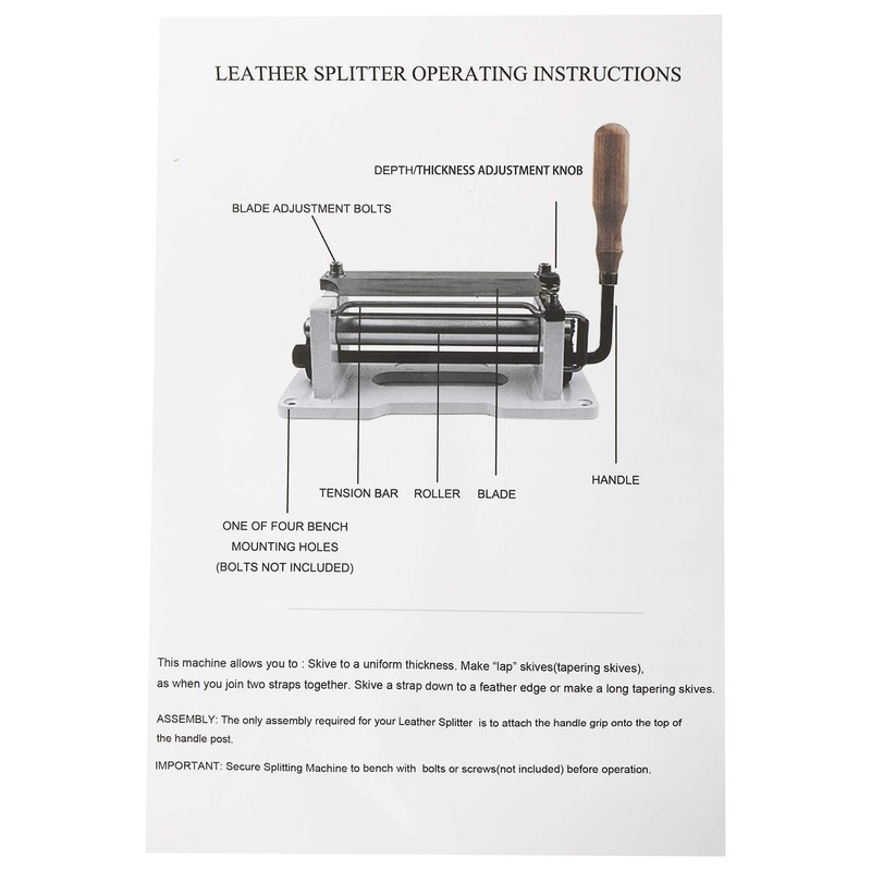 YaeKoo DIY Manual Leather Skiver 6" (15cm) Blade Leather Splitter