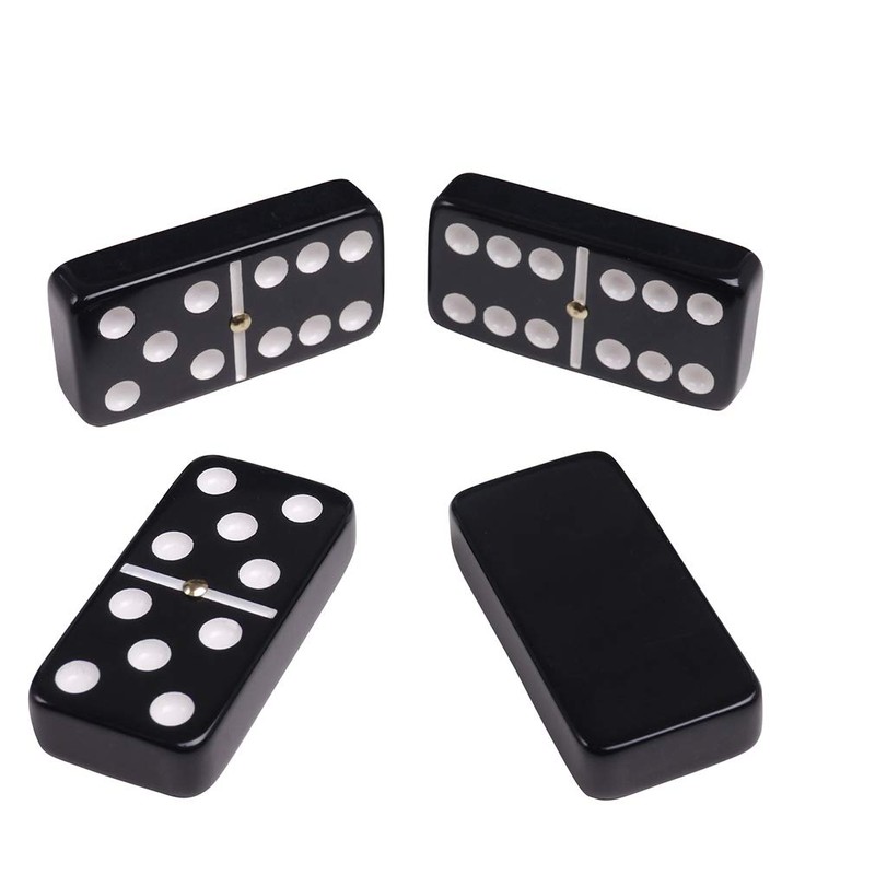 Silverman & Co. Double 6 Large Black Domino Set -