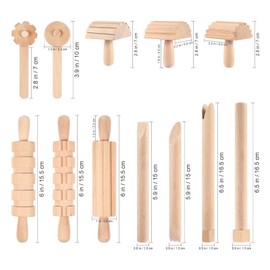 Kisangel 1set Wooden Tools Tool Set Pottery Tools Wood Hand Rollers for Clay for Kids Arts Crafts Christmas Birthday Favors
