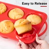 Puyeipt Jumbo Muffin Pan with Metal Frame, 6 Cup Large
