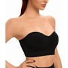 ANGOOL Women's Bandeau Strapless Bra Without Underwire Padded Bralette Bra
